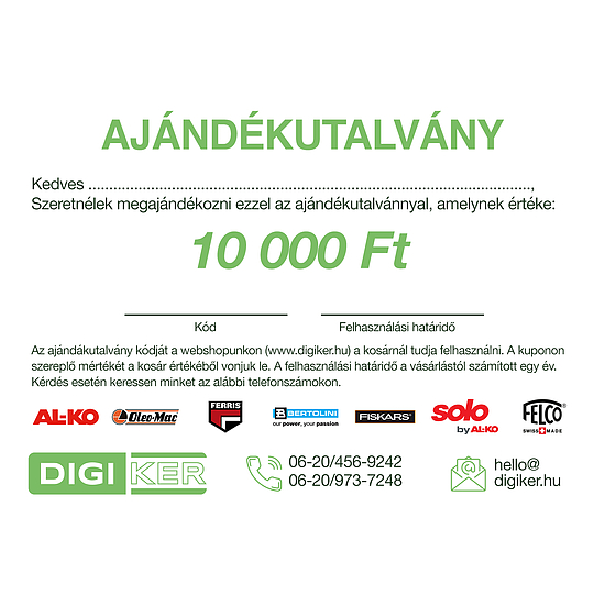 Ajándékutalvány 10.000 Ft értékben