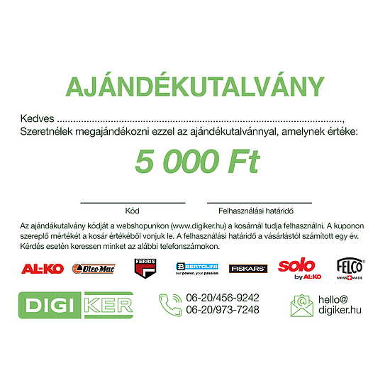 Ajándékutalvány 5.000 Ft értékben