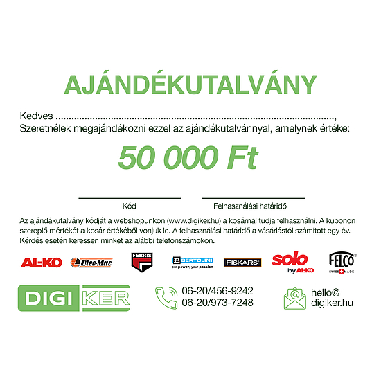 Ajándékutalvány 50.000 Ft értékben