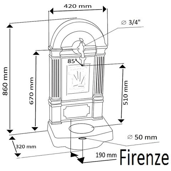 FIRENZE álló és falikút fekete 25/03