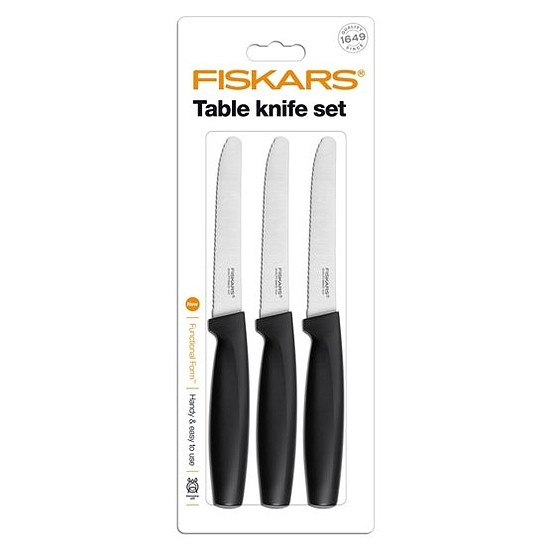 Fiskars Asztali késkészlet, fekete, 3db-os - 1014279