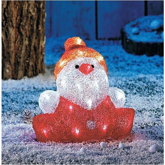 Karácsonyi dekoráció - Télapó piros-fehér akryl 30 LED hideg fehér elemes (elem nélkül) 031-ST809