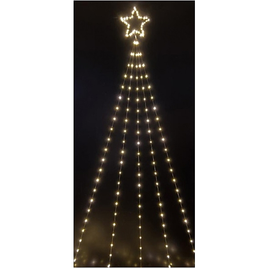 Karácsonyi világítás - Üstökös, 240 led, meleg fehér, 5 szálas, 3,9 m, időzítő, 10 funkciós, 230V