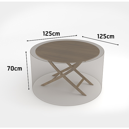 Nortene COVERTOP bútortakaró 90 g/m2 - 125 x 125 x h.70 cm  -  kerek asztal - drapp - 2013602
