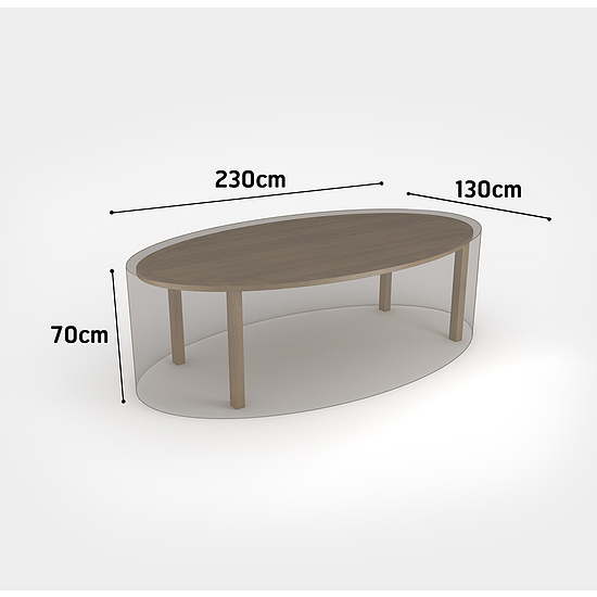 Nortene COVERTOP bútortakaró 90 g/m2 - 230 x 130 x h.70 cm  -  ovális asztal - drapp - 2013601
