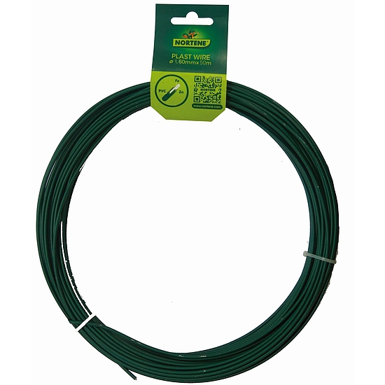 Nortene PLAST WIRE műanyag bevonatos galvanizált dróthuzal - 1,1/1,6 mm x 50 m - zöld - 172592
