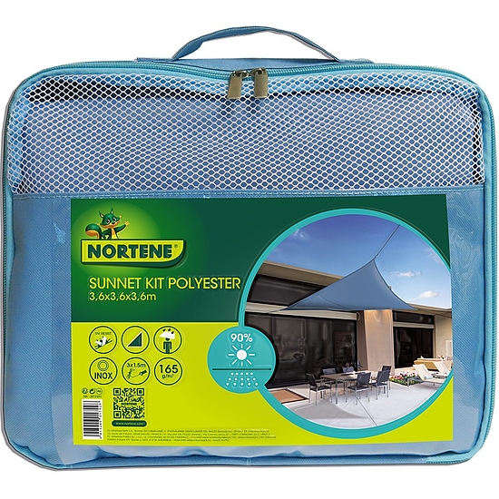 Nortene SUN-NET KIT POLYESTER ?  napvitorla - 3,6 x 3,6 m -  kék  - 2012356