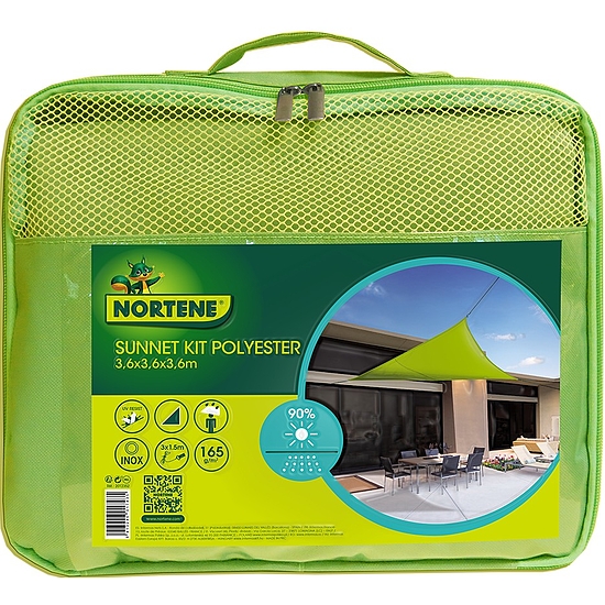 Nortene SUN-NET KIT POLYESTER ?  napvitorla - 3,6 x 3,6 m -  zöld - 2012357