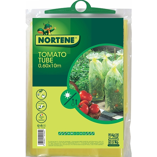 Nortene TOMATOTUBE 50 µm LDPE perforált takarófólia - 0,6 x 10 m -  ? 38 cm - sárga - 110162