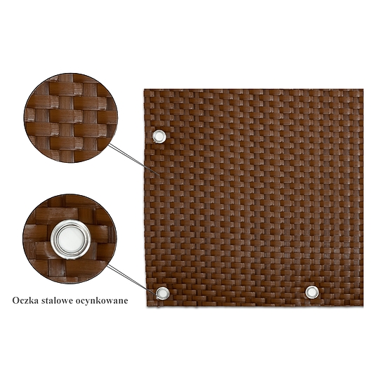 Rattan Szövet lyukakkal Barna 500 cm x 90 cm RD13