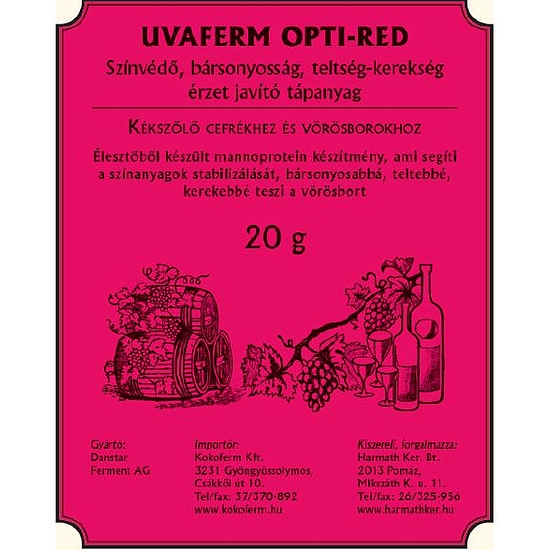 Uvaferm Opti-Red színvédő, bársonyosság fokozó tápanyag 30g