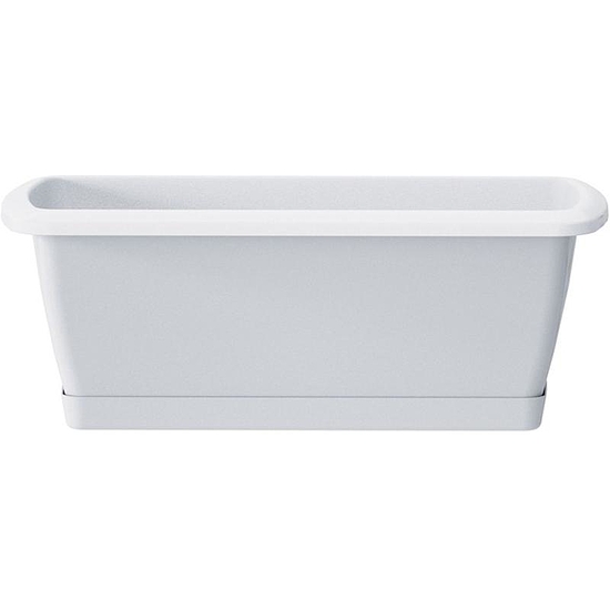 Virágláda tálcával fehér 40cm-es