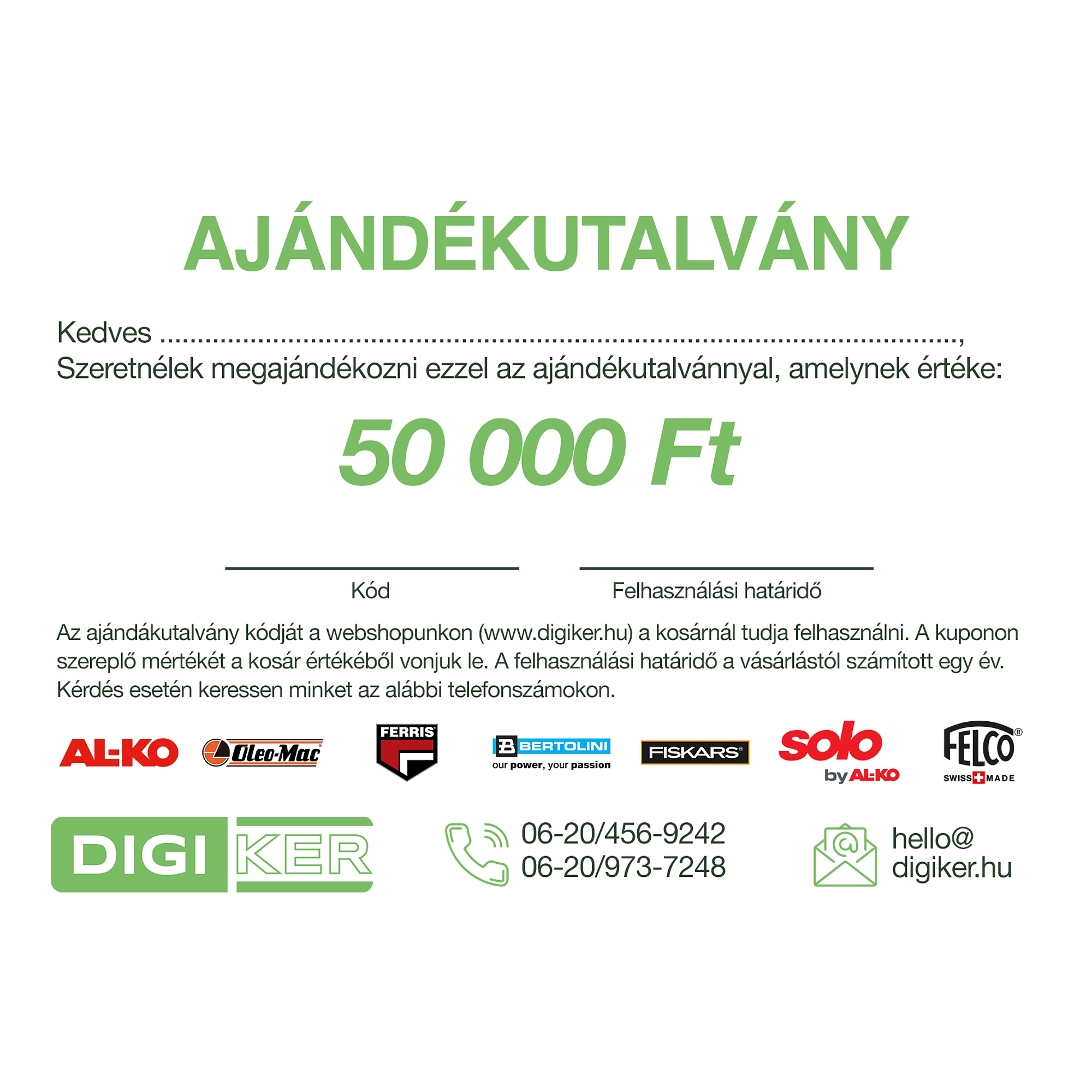 Ajándékutalvány 50.000 Ft értékben