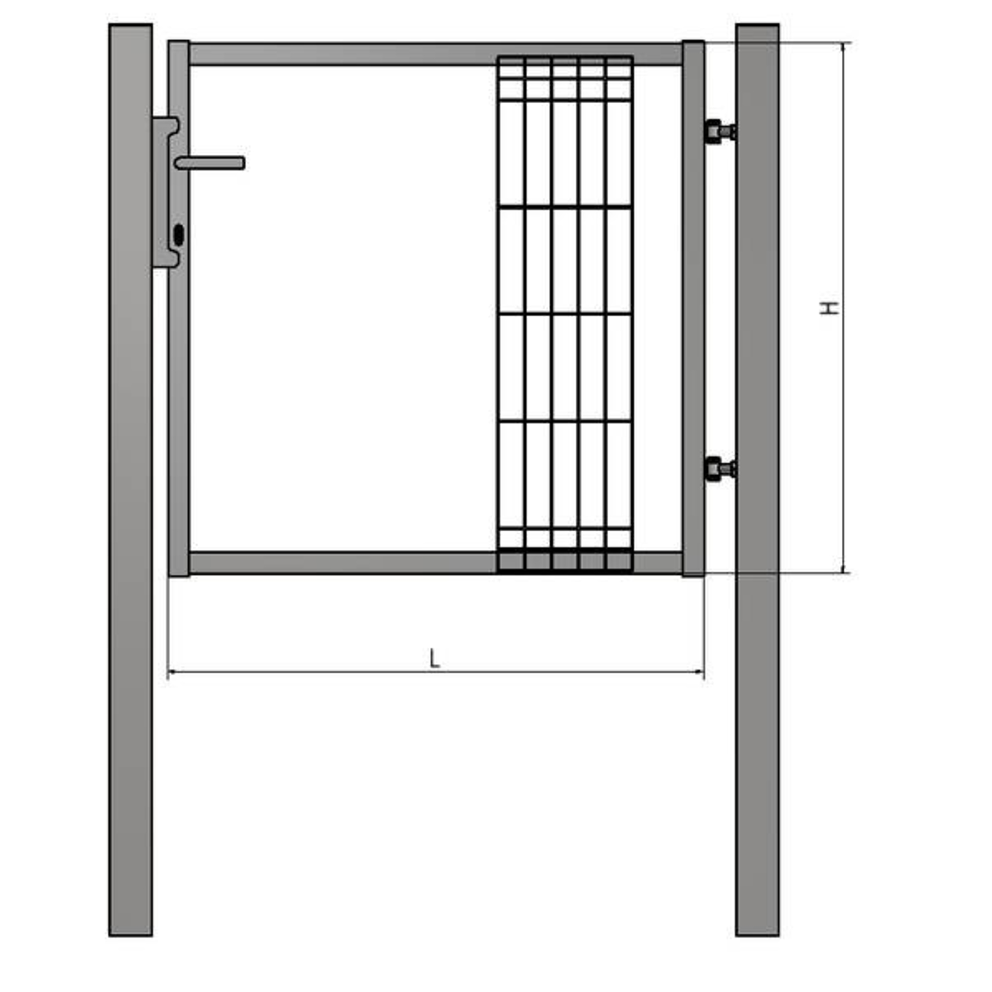 BJ Szolid egyszárnyú kiskapuk 1500x1000mm RAL6005