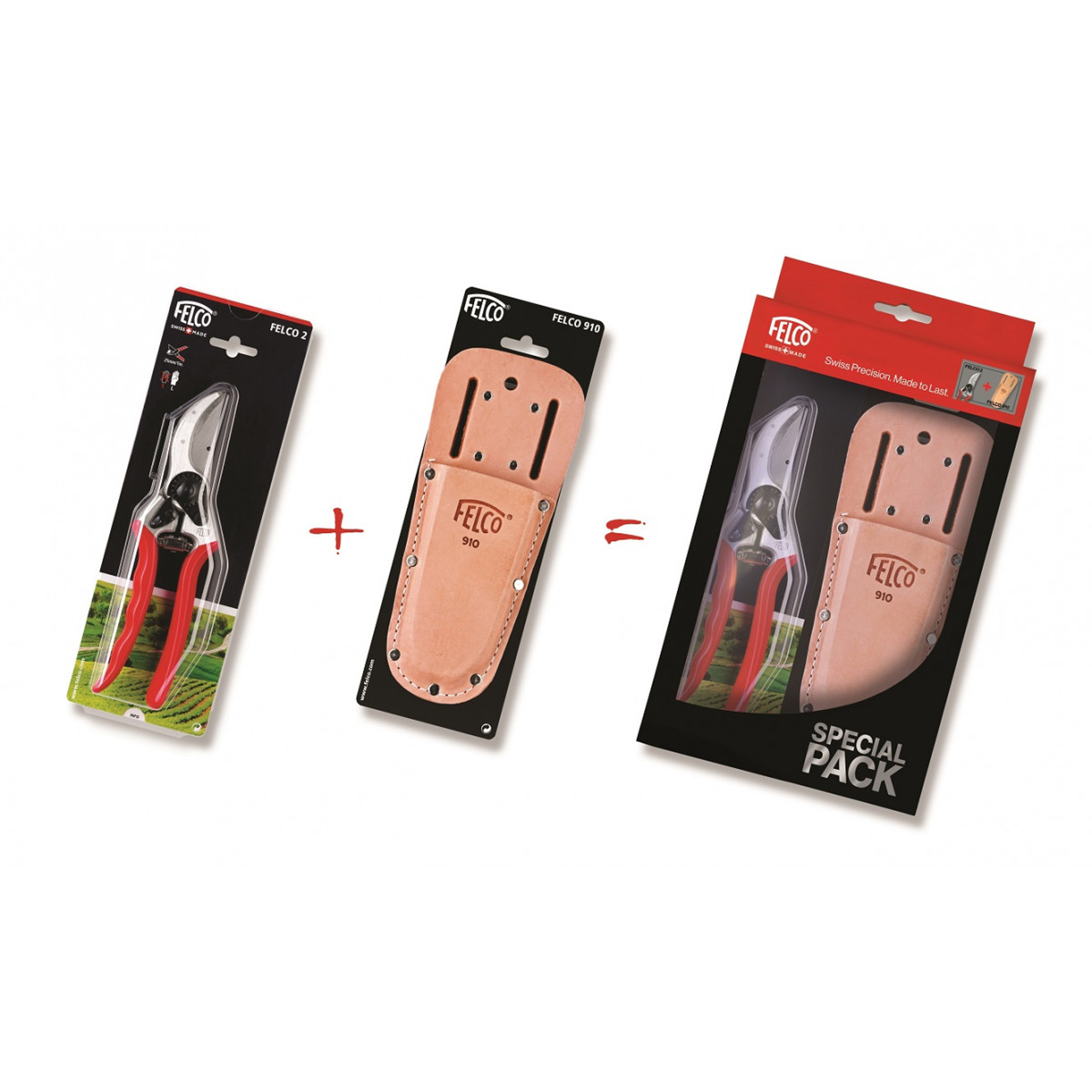 Felco csomag (Felco 2 metszőolló + Felco 910 Övtok) D36