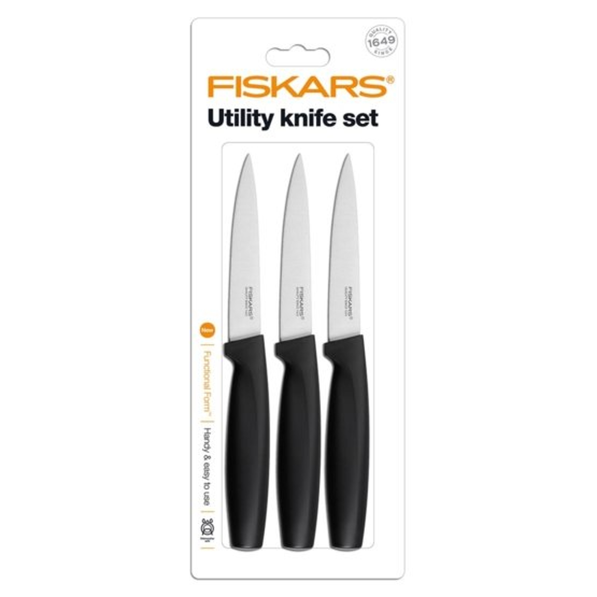 Fiskars Általános késkészlet, fekete, 3db-os - 1014276