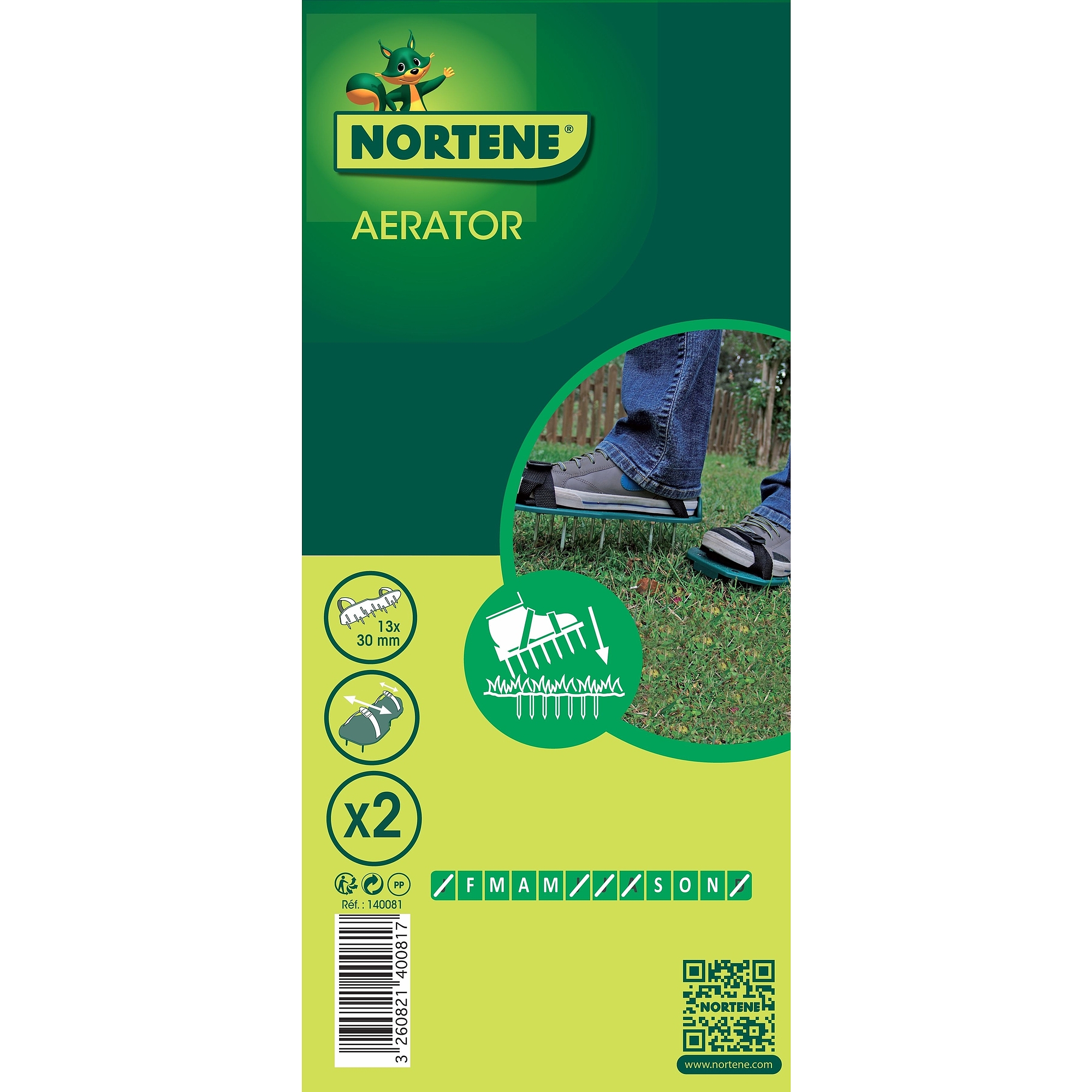 Nortene AERATOR gyepszellőztető - zöld - 140081