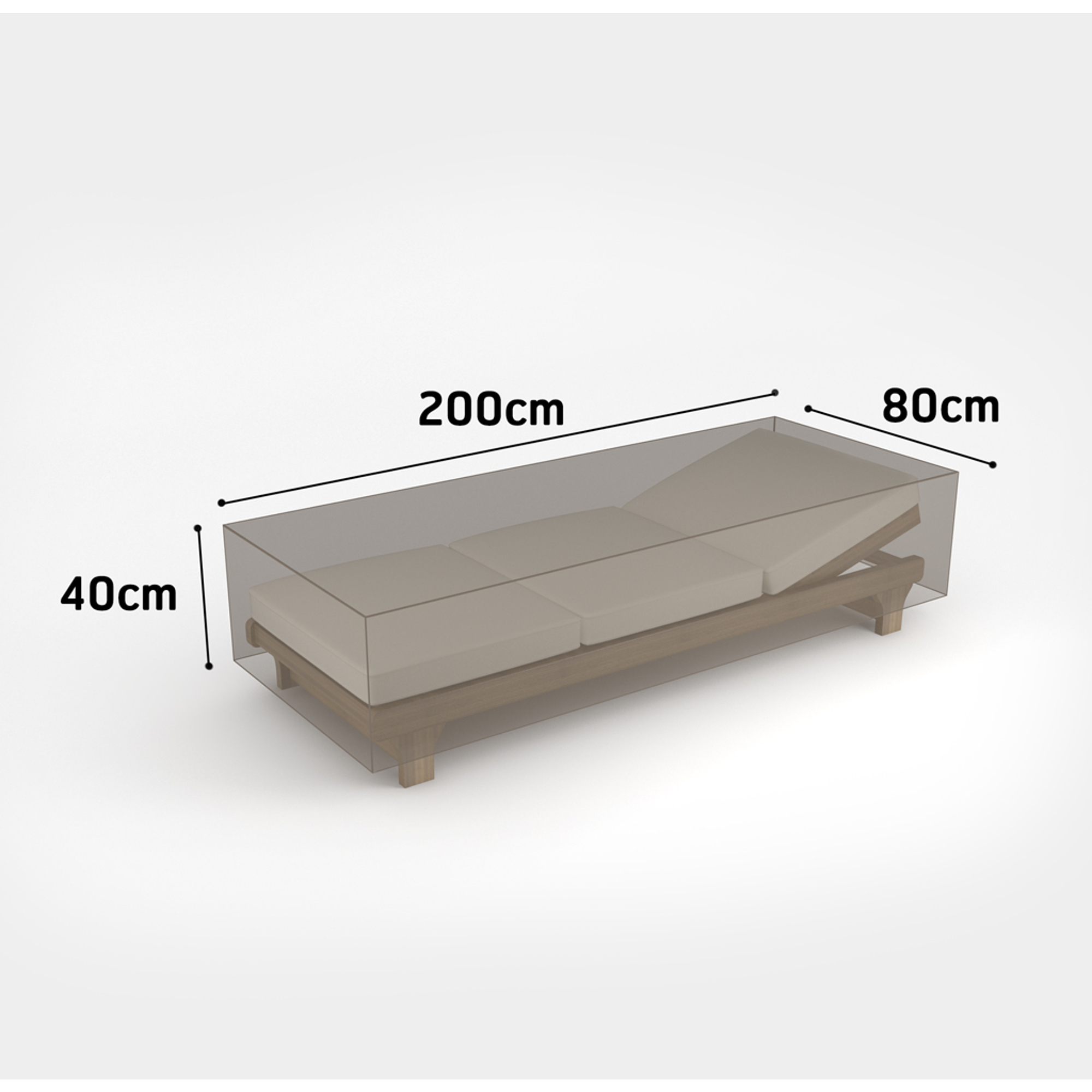 Nortene COVERTOP bútortakaró 90 g/m2 - 200 x 80 x h.40 cm  -  nyugágy - drapp - 2013603