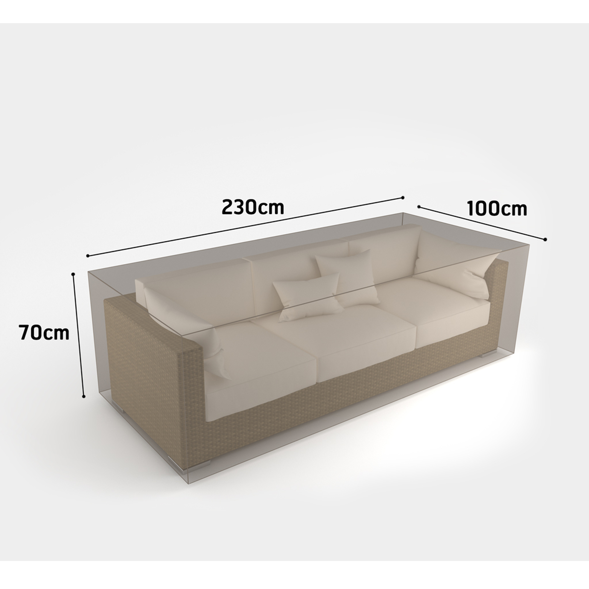 Nortene COVERTOP bútortakaró 90 g/m2 - 230 x 100 x h.70 cm  -  kanapé 3 fős - drapp - 2013611