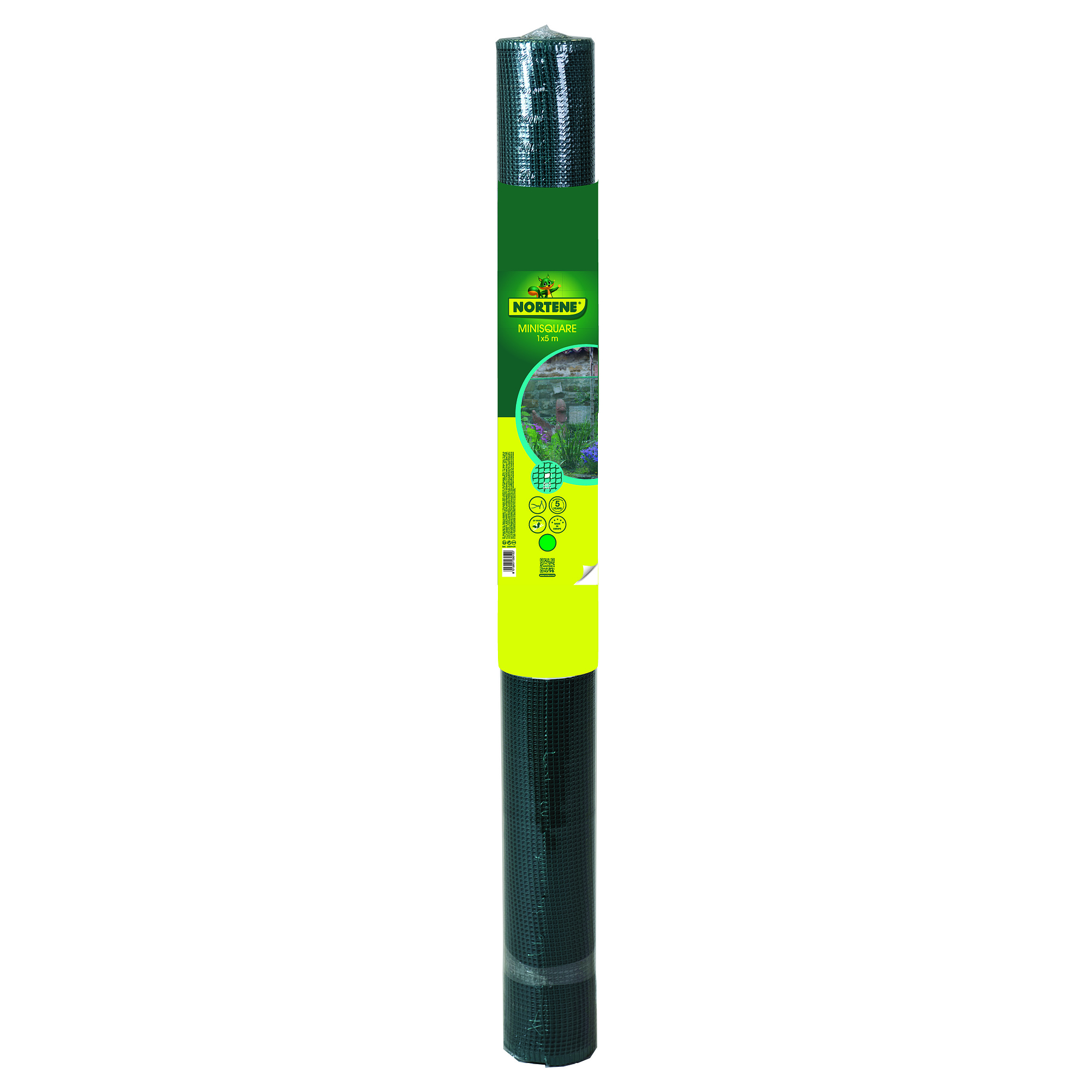 Nortene MINISQUARE műanyag kertirács - 0,5 x 5 m -  5 x 5  mm - zöld - 2009535