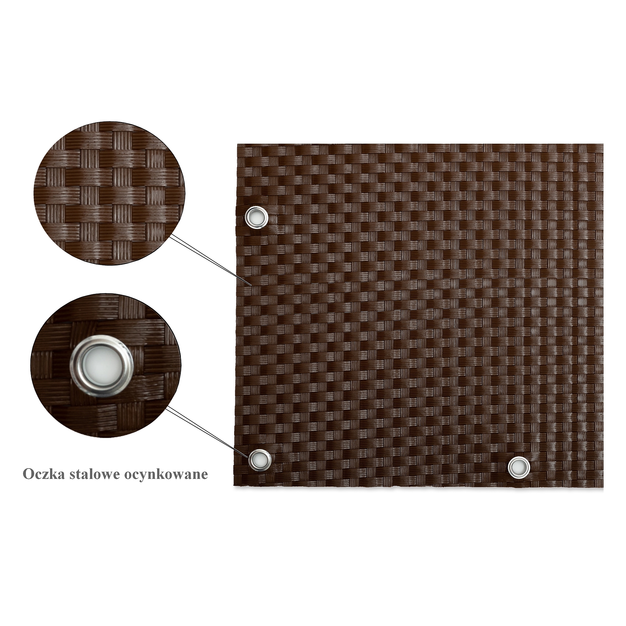 Rattan Szövet lyukakkal Csokoládé 300 cm x 90 cm RD01