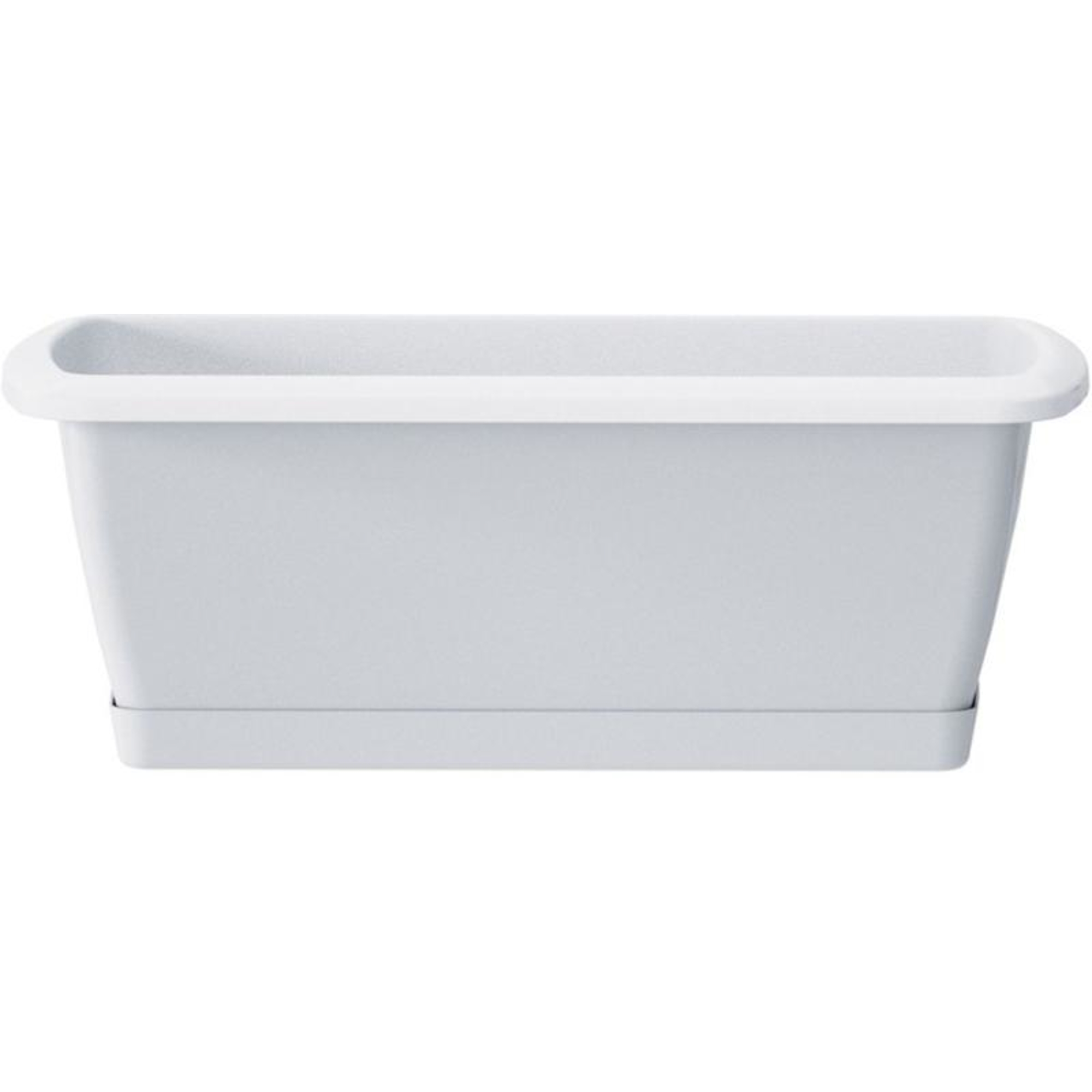 Virágláda tálcával fehér 40cm-es