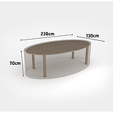 Nortene COVERTOP bútortakaró 90 g/m2 - 230 x 130 x h.70 cm  -  ovális asztal - drapp - 2013601