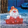Karácsonyi dekoráció - Télapó piros-fehér akryl 30 LED hideg fehér elemes (elem nélkül) 031-ST809