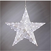 Karácsonyi világítás - LED Csillag arany-fehér akasztható 15 LED hideg fehér elemes (elem nélkül)