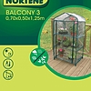 Nortene BALCONY 3, 3 polcos fóliasátor - 1,25 x 0,5 x 0,7 - színtelen - 160030